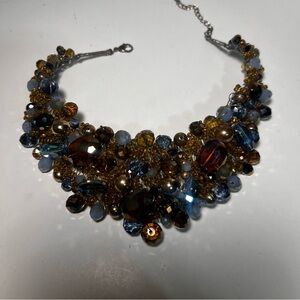 Vintage beautiful statement Chic Multicolor Beaded Necklace look at the video
